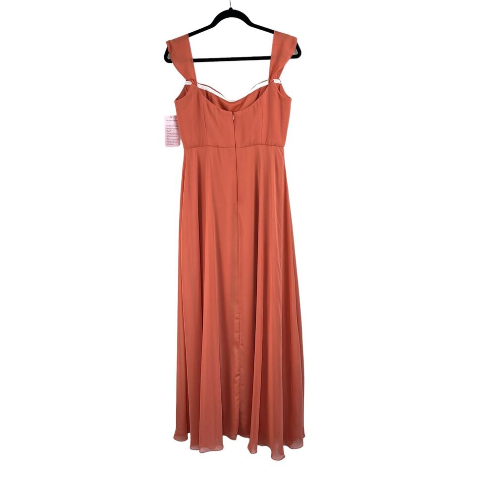 After Six Terracotta Off Shoulder Basque Neck Maxi Dress Evening Gown 8 NWT - Picture 4 of 15